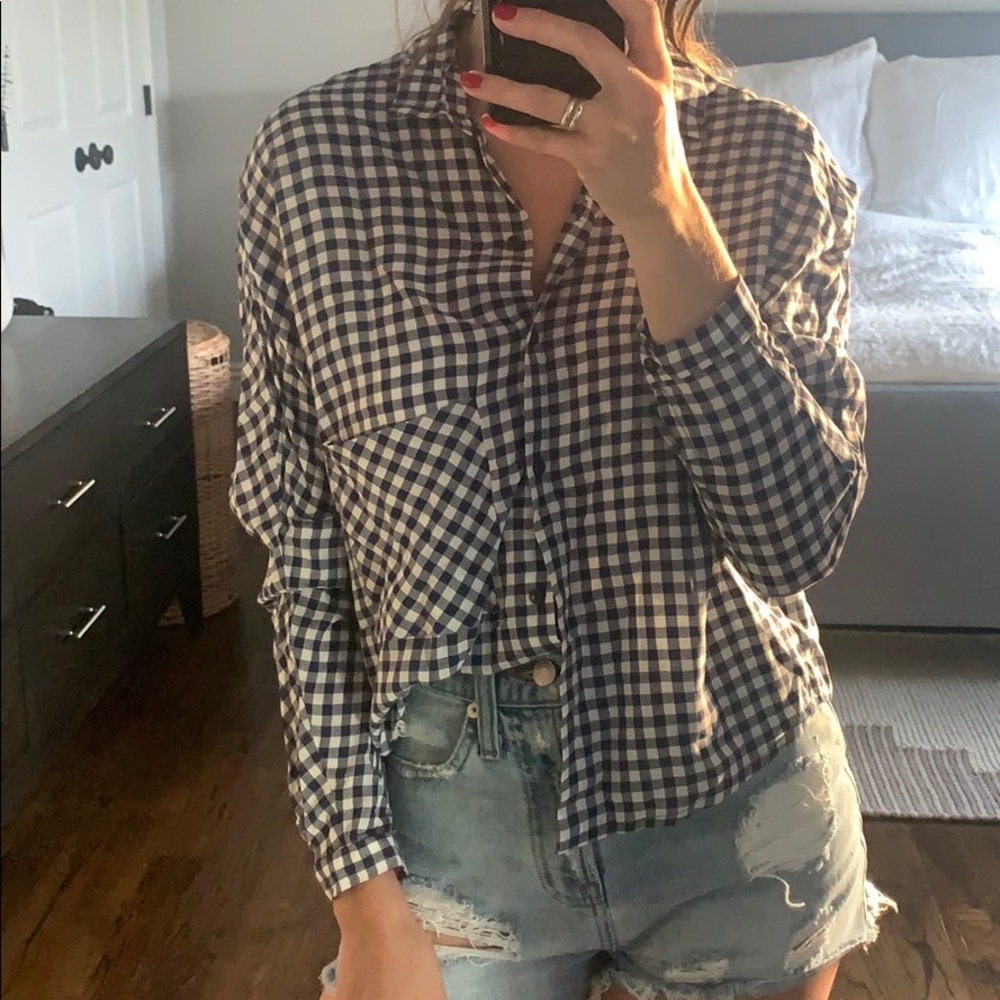 ZARA SEMI CROPPED BUTTON DOWN